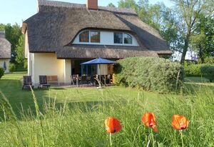 Behagliches Reetdachhaus Eibe 1 Sauna Kamin Wallbox – DHH Eibe 1