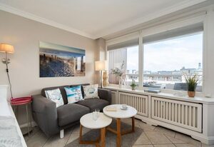 Küstenmuschel – Modernes 1-Zimmer App., strandnah, Balkon, WLAN. Haustiere erlaubt.