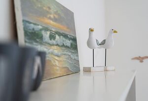Utkiek – Modernes App., strandnah, Balkon, Stellplatz, WLAN. Haustier erlaubt.