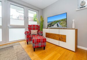 Wattmuschel – Ferienwohnung für bis zu 4 Personen mit Terrasse und Sauna.