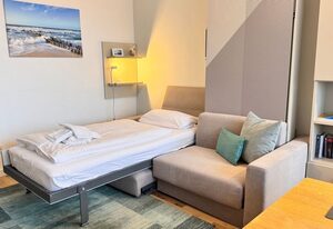 3-46, Haus Sylter Welle, Blick zur Westerländer Innenstadt