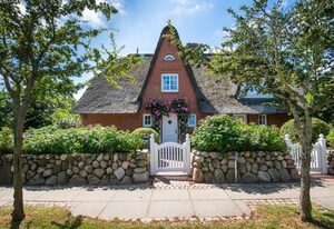 Heckenrose – Typisches Friesenhaus unter Reet