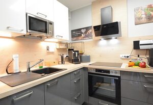 Familienwohnung Bocksbergblick 4* Ferienwohnung – Appartement/Fewo, Dusche und Bad, WC, 2 Schlafräum