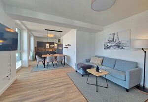 Ferienappartment Hafenblick mit Sauna – Modernes Ferienappartment mit privater Sauna, Balkon und Hafenblick in Norden
