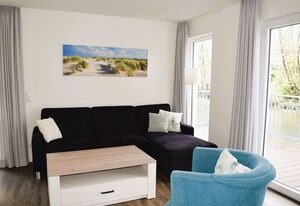 Haus Nr.: 46, Ferienhaus Deichgraf – Modernes Ferienhaus, Sauna, Süd-Terrasse, Loggia mit Meerblick, Haustiere