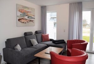 Haus Nr. 24, Ferienhaus Fischerhus – Modernes Ferienhaus, Kamin, Sauna, Süd-Terrasse, Loggia mit Meerblick, Haustiere