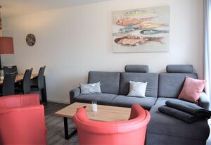 Haus Nr. 24, Ferienhaus Fischerhus – Modernes Ferienhaus, Kamin, Sauna, Süd-Terrasse, Loggia mit Meerblick, Haustiere