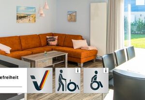 Ferienwohnung 1 (barrierefrei), Hoddersdiek 1 – Fewo 1, Dusche, WC, 3 Schlafräume, barrierefrei