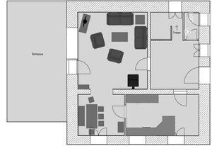 Ferienhaus Burg Heider Mühle – Ferienhaus, Dusche und Bad, WC, 3 Schlafräume