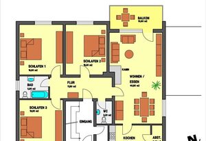 Ferienwohnung mit 3 Schlafzimmern für 7 Personen