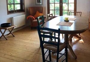 Landhaus Gintoft: Altes Melkerhaus mit Blick über die Ostsee bis nach Dänemark in Alleinlage mit gro