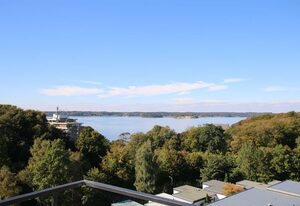 Ferienwohnung Nordlicht inklusive Strandkorb an der Förde – Ferienwohnung Nordlicht mit Meerblick