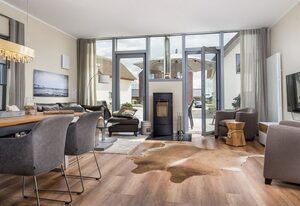 Portobello – Luxus Ferienhaus für 6 Gäste u. Hund mit Sauna &Terrasse  -strandnah & Meerblick