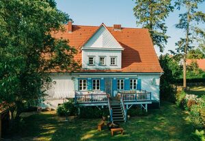 Pommernhaus Forsthaus Rieth am See, Sauna, Kamin, Ruderboot – großer umzäunter Garten