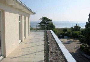 Villa Aquamarina, 1. REIHE, tw. SEEBLICK, LIFT, P/TG – Villa Aquamarina Whg. 4, TERRASSE zur Promenade, FAHRSTUHL