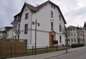 Ahlbeck, Villa Medici - seitlicher Meerblick – Medici-Sonnenbalkon WG6