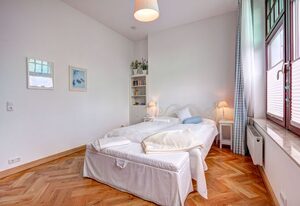 Ahlbeck, Villa Medici - seitlicher Meerblick – Medici-Sonnenbalkon WG6