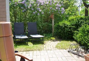 Villa Romantica App., überd. Terrasse, Strandkorb, Liegen – Villa Romantica Appartement