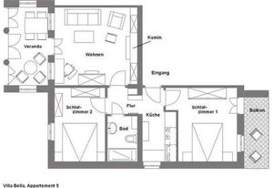 Villa Bella 1. Reihe mit Meerblick – Wohnung 05 mit Meerblick
