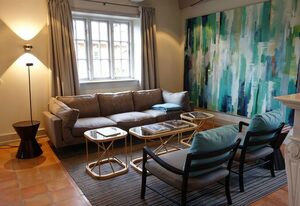 Reethus Haupthaus im EG/ OG – Reethus in Borgsum: 121 m², Sauna, Kamin & Garten, 5 Sterne