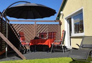 Garten-Ferienhaus Biendorf OT Westenbrügge – 3-Raum-Ferienhaus (max 3 Pers, 63m²) mit Gartenterrasse