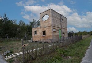 Holzhaus mit Sauna am Bergheider See