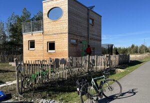 Holzhaus mit Sauna am Bergheider See