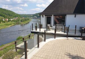 Sächsische Schweiz Ferienhaus Wohnung 1 mit Elbblick Sauna und Kamin
