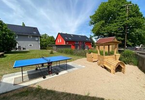Ferienhaus Bimmelbahn- Familienferienhaus 100 m² am Dampflokbahnhof / Sauna / Trampolin/ Spielezimmer