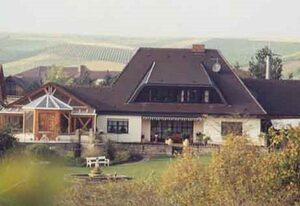 Landhaus Schmitt – Ferienwohnung Libelle mit kleinem romantischen Balkon, mit Blick in die Weinlaube