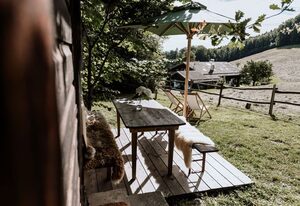 Haslauer Hüttn – Hütte 40qm, 2 Schlafzimmer, Küche, Garten, W-LAN