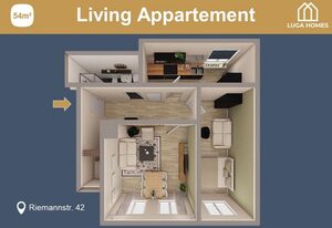 Luga Homes - Karli – *Big Living* 3-Zimmer-Appartement mit Küche