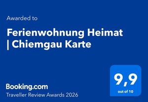 Ferienwohnung Heimat | Chiemgau Karte – Ferienwohnung bis 2 Personen, Erdgeschoss, Terrasse