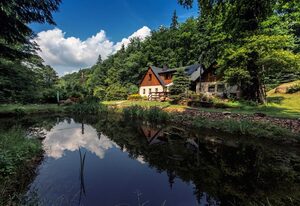 Ferienhaus Jägerhaus Oppach ( Alleinlage mit See) – Privatunterkunft Oppach Jägerhaus