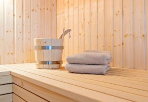 Wellness-Doppelhaushälfte  "Sand" eingezäunt 1.30m
