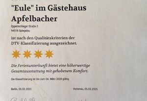 Gästehaus Apfelbacher – Ferienwohnung Biber