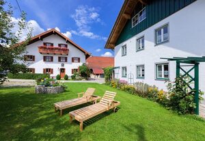 Siglbauernhof – Fewo 4 Salzburg 40 qm bis 3 Pers., Wohnschlafraum mit Doppelbett, Balkon