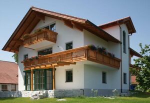 Ferienwohnungen auf dem Paulbauernhof – Ferienwohnung Haunsberg, 55qm, 1 Schlafzimmer, Balkon mit Bergblick