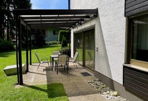 Ferienwohnung Gausburg – große Ferienwohnung für 2 - 3 Personen, 80qm, 2 Schlafzimmer, überdachte Terrasse