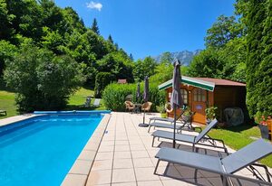 Gästehaus Oslhof Ferienwohnungen – Ferienwohnung Kehlstein, 1-2 Personen,42m , sep. Küche mit Geschirrspüler, Wohn- und Schlafzimmer, Terrasse + Wintergarten