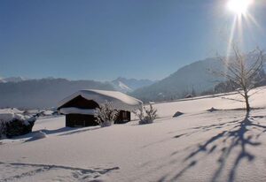 Landhaus Lacher – Ferienwohnung 1 - Wohn-/Schlafraum mit Terrasse