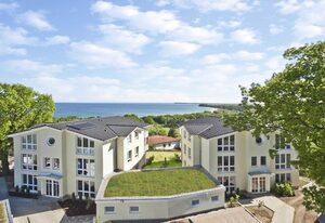 Meeresblick Residenzen FeWo 67 deluxe: Balkon, Meerblick, Sauna- u. Schwimmbadnutzung
