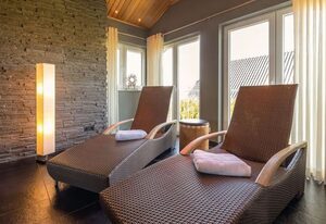 Ferienhaus Rubin - Modernes Ferienhaus mit 3 Schlafzimmern, Kamin und Sauna – Luxuriöses Ferienhaus mit Garten