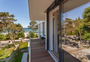 Villa Vogue - Appartement 8 – Ferienappartement Greta`s Beach Home in der Villa Vogue für 4 Personen, Meeresblick, am Strand, Sauna
